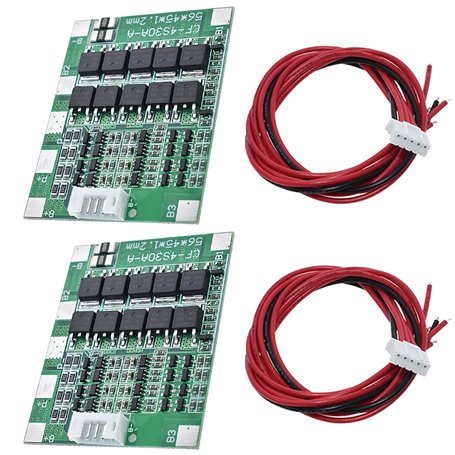 Youmile 2Pack Carte de Protection PCB 30A 14.8V Li-ion Lithium 18650 Batterie BMS Packs Circuits intégrés Module