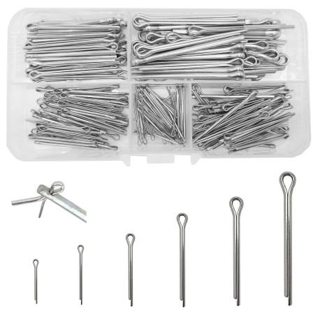 WeqeYent Assortiment de 220 goupilles fendues M1.0/M1.5/M2/M2.5/M3/M4 en acier inoxydable 6 tailles assorties de clips de fixati