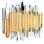 Wartoon 38Pack Outils de sculpture avec pochette réutilisable pour poterie en argile polymère Artisanat en céramique