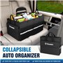 Organisateur de coffre de voiture Knodel avec couvercle pliable, organisateur de rangement de coffre de voiture pliable, organis