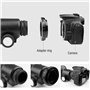 ASHATA Adaptateur de Monture T/T2 Adaptateur de Bague en T en Aluminium pour Appareil Photo EF DSLR 650D 60D 550D, etc. - Noir