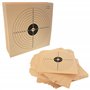 Lot de 100 cibles 14 x 14 cm en carton 300 g/m² - Couleur Sépia Compétition - Espace Pointage et Joueur - Pour Airsoft