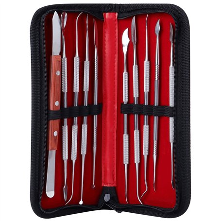 Coolty 10pcs Outils de Sculpture à la Cire à Double Extrémité en Acier Inoxydable pour Sculpter la Cire