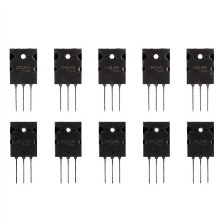 BOJACK 5 paires 2SA1943 2SC5200 Amplificateur transistors PNP NPN Transistor Silicium Audio Noir Haute Puissance TO-3PL (paquet