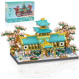 Mini Bloc de Construction pour Architecture des jardins chinois, 2350 pièces Pavillon du Mariage Jeu de Construction, Briques de Mini Bloc de Construction pour Architecture des jardins chinois