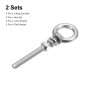 sourcing map Levage Œil Boulon, 2 Ensembles M5x50mm Œil Boulon avec Écrou Rondelle 304 Inox Acier Épaulement Levage Anneau Œil B