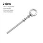 Sourcing Map Œil Boulon de Levage M6x120mm - 2 Ensembles Avec Écrou et Rondelle - 304 Inox Acier Épaulement Anneau Pour Accrocha