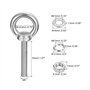 1 Ensemble M8x50mm Œil Boulon avec Écrou Rondelle 304 Inox Acier Épaulement Levage Anneau Œil Bo