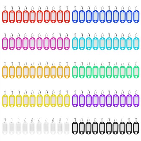 100 Pièces Porte-Clés en Plastique Coloré