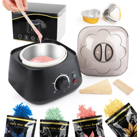 LWMTT Chauffe Cire 500ml Chauffe Cire Epilation Inclure 400g Perles de Cire Appareil Cire Epilation Professionnelle Pour Tous Ty