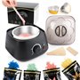 LWMTT Chauffe Cire 500ml Chauffe Cire Epilation Inclure 400g Perles de Cire Appareil Cire Epilation Professionnelle Pour Tous Ty
