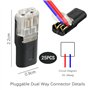 25pcs Connecteur Enfichable à Deux Fils