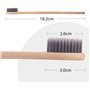 Lot de 12 brosses à dents au charbon de bois en bambou naturel | Brosse à dents avec poils doux (Lot de 12)