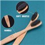 Lot de 12 brosses à dents au charbon de bois en bambou naturel | Brosse à dents avec poils doux (Lot de 12)
