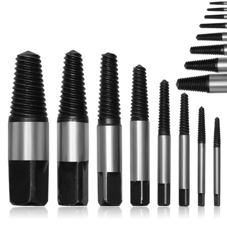 8 Pièces Extracteur de Vis Cassée Tourne à Gauche Extracteur de Vis Abîmées Extracteur de Vis Kit