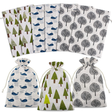 Sacs en Coton 9 Pièces Petits Sacs en Tissu