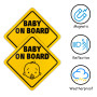 Bébé à Bord Signe Magnétique Panneaux, 2pcs Autocollant Avertissement de Sécurité "bébé à bord" pour Voiture, Amovible, Étanche,