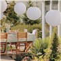 Lot de 4 lampions en papier blanc Ø 20 cm - Rond - En forme de boule - Style bambou - Abat-jour côtelé - Décoration pour fête, j
