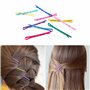 Épingles à Cheveux 100 pcs Coloré Arc en Ciel Coloré Cheveux Pinces à Cheveux Tisser Glissière Droite Glissière Pinces à Cheveux