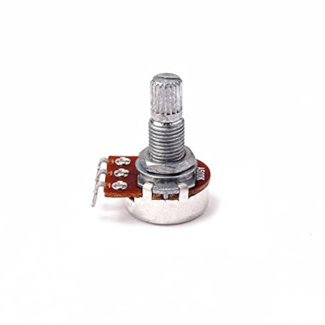 Alnicov Potentiomètres de guitare mini Pot A500K Contrôle audio du volume de ton avec arbre divisé long pour basse électrique