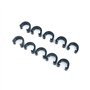 ANCLLO 10 PCs Black Metal C-Clips Pinces U-Clips Boucle VTT BMX VTT Vélos de frein Câble de dérailleur Shifter Guides de câble B