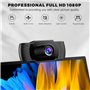 kacylzom Webcam 1080P avec Microphone Antibruit - Full HD Web Cam Correction Automatique de La Lumière Streaming Caméra PC Webca