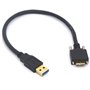 Tomost Câble à vis de verrouillage Micro B, câble court USB 3.0 Micro B USB A mâle vers Micro B avec double vis de verrouillage 