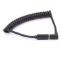 Coild Câble d'extension USB C à 90 degrés avec ressort spiralé, angle de 90 degrés, USB de type C mâle vers femelle, câble d'ext