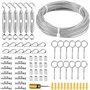 FSHIHINE 30m Corde en Acier Inoxydable Tendeur de Fil de Jardin Suspendre Kit