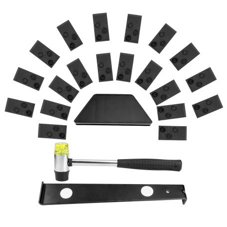 Kit d'installation pour Sol en Bois Stratifié Kit de Revêtement de Sol Stratifié avec Bloc Taraudeur Barre de Traction et Maille