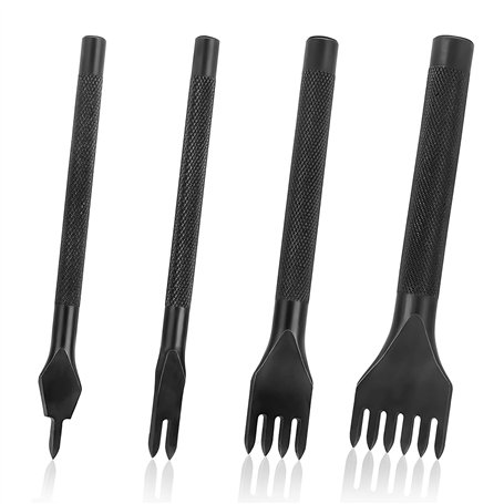 QIMEI-SHOP Kit Outils Perforatrice 4mm DIY Outils de Couture de Poinçon de Trou en Cuir En Acier Craft Laçage Coudre Ciseau Set