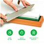 Sharp Pebble Pierre 2 Side aiguisant Grit Whetstone Meilleur Couteau de cuisine Sharpener Waterstone avec antiglisse en caoutcho