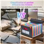 Trieur 25 Compartiments, Trieur Document Extensible Couleur, Range Document Rangement Papier avec Couvercle et Onglets pour Papi