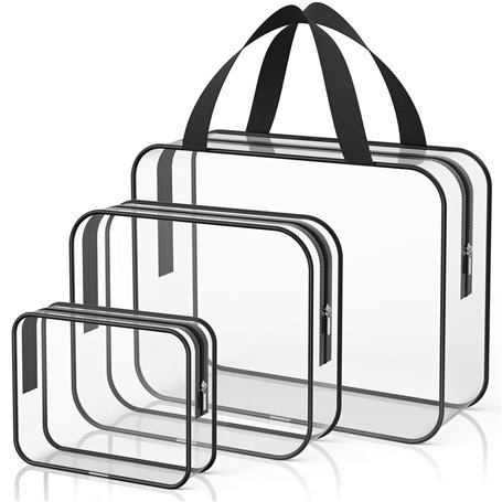 Cheerhom 3PCS Trousse de Toilette Transparente