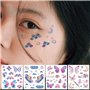 Rosymormor 18 Feuilles Tatouages Ephemere Paillettes pour Femmes Filles, Papillon Fleurs Visage Corps Brillant Faux Temporaire T