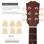 6pcs Chevilles de Guitare, Tuning Pegs Boutons de réglage en Acrylique pour Guitare Folk électrique(Beige)