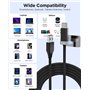 Magtame Staycable Câble USB vers USB C avec support magnétique, 5 FT/1,5 m USB A vers type C, charge rapide et gestion des câble