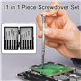 GeekerChip 11 en 1 Kit Tournevis de Précision,Jeu de mini tournevis,pour Réparation de Lunettes et Appareils Électroniques Mini 