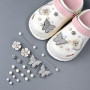 jatimdotin 20 Pièces Charmes de Chaussure, Accessoires de Fleur de Chaussure en Strass, Breloque pour Sabots Sandales, Décoratio
