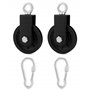 QWORK® 2 pièces 90mm poulie pour cable avec Sangle de Suspension et Mousqueton