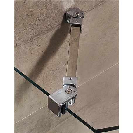 QWORK® Barre de fixation pour paroi de douche - acier inoxydable 304-40 cm de longueur - Convient au verre de 8 à 12 mm d'épaiss
