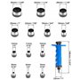 QWORK® 14 pièces Jeu de pointeaux 5-35 mm, jeu de poinçons en cuir, outil de perforation