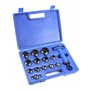 QWORK® 14 pièces Jeu de pointeaux 5-35 mm, jeu de poinçons en cuir, outil de perforation