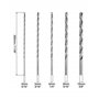 QWORK® 5pcs Foret Hélicoïdal HSS, 200mm Mèches Hélicoïdales Extra Long, Diamètre 4 mm/5 mm/6 mm/8 mm/10 mm