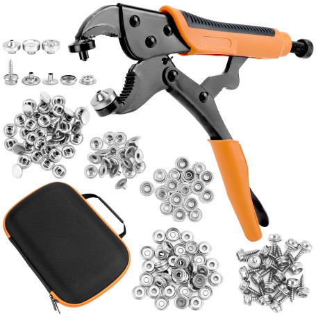 QWORK® Kit de boutons pression avec pince pour réparation de bâches et de toiles