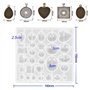 MEJOSER 31PCS Plateaux à Pendentif Moules en Silicone avec 30pcs Corde Collier 1.5mm en Résine Epoxy Métal Fabrication Bricolage