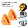 Meijubol Lot de 2 paires de gants épais en silicone résistant à la chaleur (vert et orange) pour la cuisine et la pâtisserie