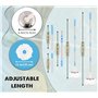 Manche à Balai Télescopique 360° Spin Balai Serpillère avec 2 Tête de Balai à Franges de Rechange 100% Microfibre