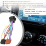 HUAREW Câble adaptateur autoradio ISO, Adaptateur de Faisceau 16 Broches, Câble adaptateur radio de voiture avec fiche ISO femel