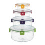KINGBON Lot de 4 récipients alimentaires en plastique sans BPA avec couvercles hermétiques pour micro-ondes